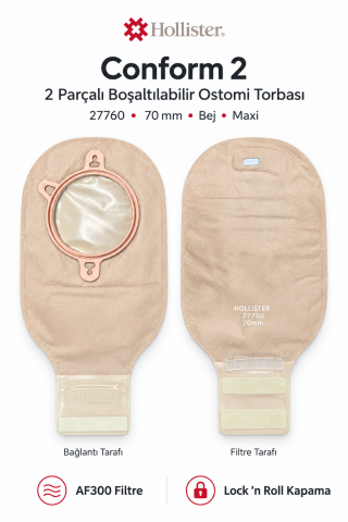 Hollister Conform2 Boşaltılabilir İki Parçalı Ostomi Torbası 30 Adet