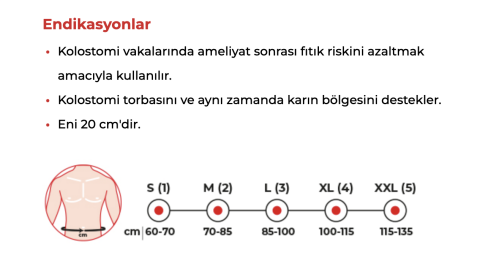 Kolostomi Fıtık Destek Korsesi XL