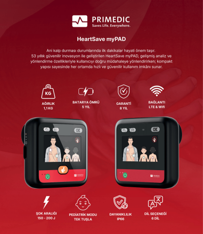 Primedic HeartSave myPAD Otomatik Eksternal Defibrilatör (OED Cihazı)